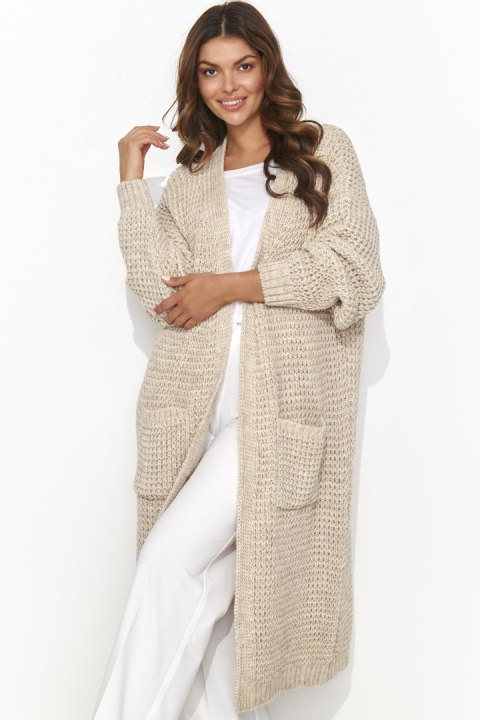 Sweter Kardigan Model NU_S99 Beige Melnage - Numinou Numinou Sweter Kardigan Model NU_S99 Beige Melnage - Numinou Numinou