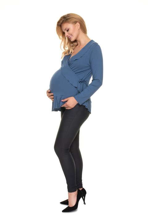 Bluzka Ciążowa Model 0185 Blue - PeeKaBoo PeeKaBoo Bluzka Ciążowa Model 0185 Blue - PeeKaBoo PeeKaBoo