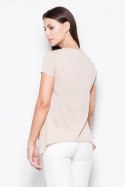 Bluzka Model VT084 Beige - Venaton Venaton Bluzka Model VT084 Beige - Venaton Venaton