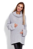 Golf Ciążowy Model 70012C Grey - PeeKaBoo PeeKaBoo Golf Ciążowy Model 70012C Grey - PeeKaBoo PeeKaBoo