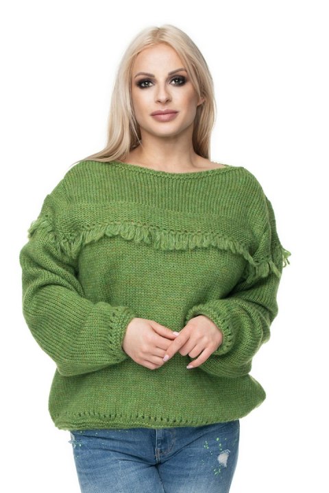 Sweter Damski Model 30062 Green - PeeKaBoo PeeKaBoo Sweter Damski Model 30062 Green - PeeKaBoo PeeKaBoo