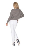 Sweter Damski Model 70022 Cappuccino - PeeKaBoo PeeKaBoo Sweter Damski Model 70022 Cappuccino - PeeKaBoo PeeKaBoo