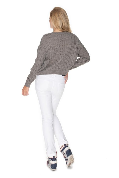 Sweter Damski Model 70022 Cappuccino - PeeKaBoo PeeKaBoo Sweter Damski Model 70022 Cappuccino - PeeKaBoo PeeKaBoo