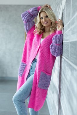 Sweter Kardigan Model 30086 Neon Pink - PeeKaBoo PeeKaBoo