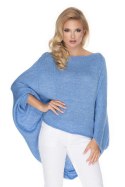 Sweter Ponczo Model 30068 Jeans - PeeKaBoo PeeKaBoo Sweter Ponczo Model 30068 Jeans - PeeKaBoo PeeKaBoo