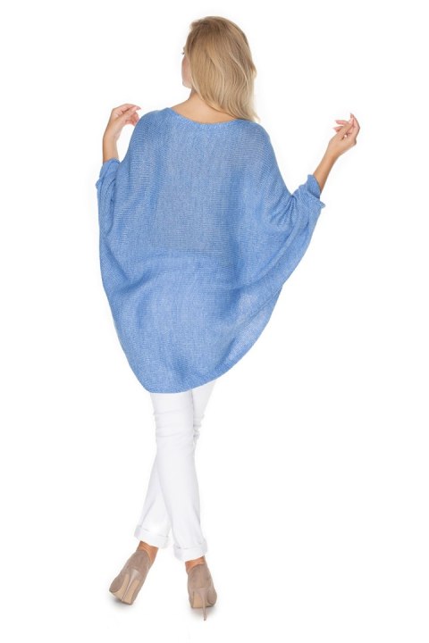 Sweter Ponczo Model 30068 Jeans - PeeKaBoo PeeKaBoo Sweter Ponczo Model 30068 Jeans - PeeKaBoo PeeKaBoo