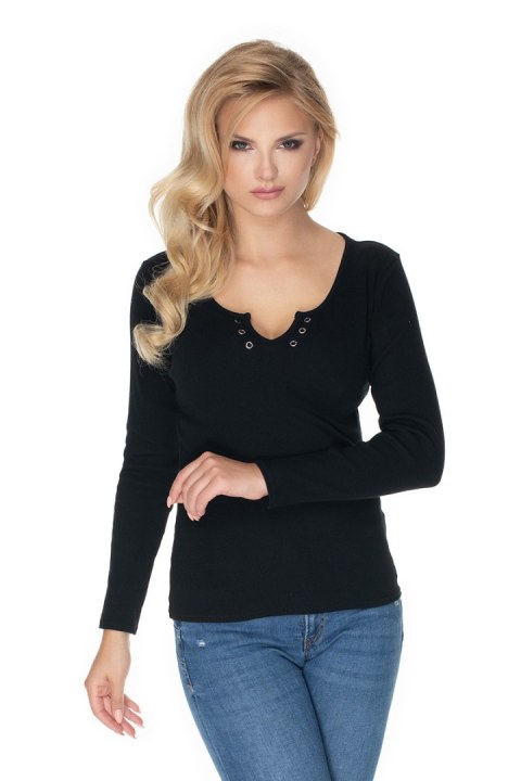 Bluzka Model 0163 Black - PeeKaBoo PeeKaBoo Bluzka Model 0163 Black - PeeKaBoo PeeKaBoo
