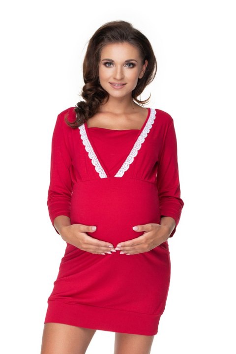 Koszulka nocna Koszula Nocna Ciążowa Model 0155 Bordo - PeeKaBoo PeeKaBoo Koszulka nocna Koszula Nocna Ciążowa Model 0155 Bordo - PeeKaBoo PeeKaBoo