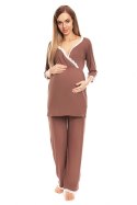Piżama Ciążowa Model 0136 Cappuccino - PeeKaBoo PeeKaBoo