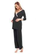 Piżama Ciążowa Model 0136 Grafit - PeeKaBoo PeeKaBoo Piżama Ciążowa Model 0136 Grafit - PeeKaBoo PeeKaBoo