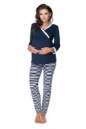 Piżama Ciążowa Model 0150 Navy/White - PeeKaBoo PeeKaBoo Piżama Ciążowa Model 0150 Navy/White - PeeKaBoo PeeKaBoo