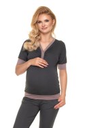 Piżama Ciążowa Model 0184 Grafit - PeeKaBoo PeeKaBoo Piżama Ciążowa Model 0184 Grafit - PeeKaBoo PeeKaBoo