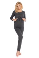 Piżama Damska Ciążowa Model 0181 Grafit - PeeKaBoo PeeKaBoo Piżama Damska Ciążowa Model 0181 Grafit - PeeKaBoo PeeKaBoo