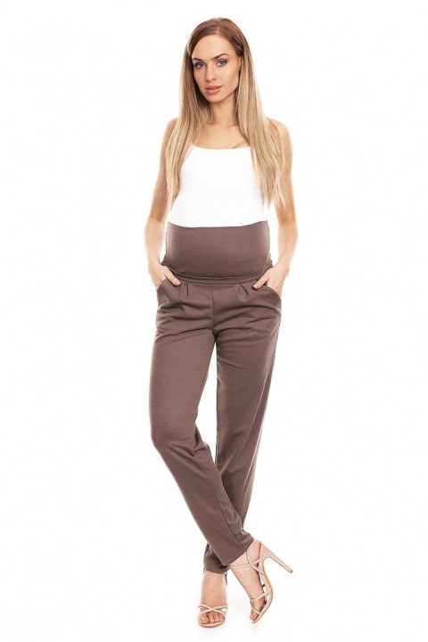 Spodnie Ciążowe Model 0134 Cappuccino - PeeKaBoo PeeKaBoo Spodnie Ciążowe Model 0134 Cappuccino - PeeKaBoo PeeKaBoo