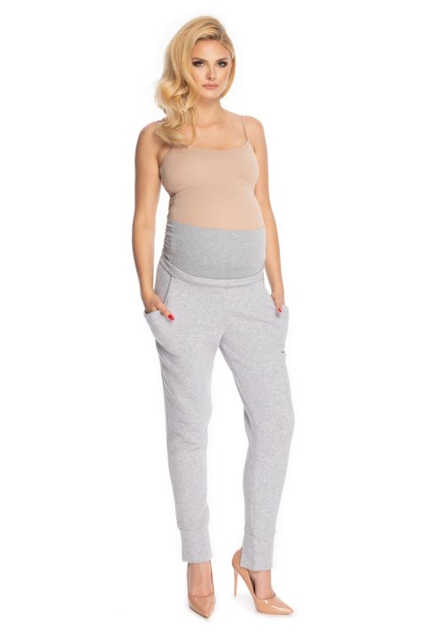 Spodnie Ciążowe Model 0175 Grey - PeeKaBoo PeeKaBoo Spodnie Ciążowe Model 0175 Grey - PeeKaBoo PeeKaBoo