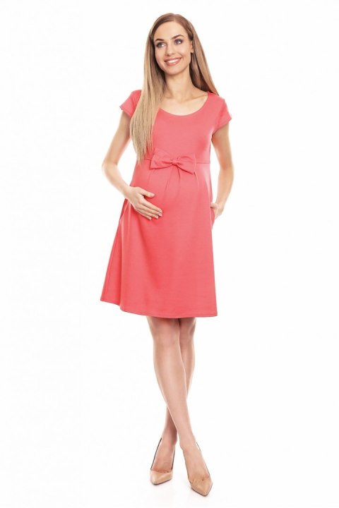 Sukienka Ciążowa Model 0129 Coral - PeeKaBoo PeeKaBoo Sukienka Ciążowa Model 0129 Coral - PeeKaBoo PeeKaBoo