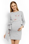 Sukienka Ciążowa Model 1624C Light Grey - PeeKaBoo PeeKaBoo Sukienka Ciążowa Model 1624C Light Grey - PeeKaBoo PeeKaBoo