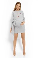 Sukienka Ciążowa Model 1624C Light Grey - PeeKaBoo PeeKaBoo Sukienka Ciążowa Model 1624C Light Grey - PeeKaBoo PeeKaBoo
