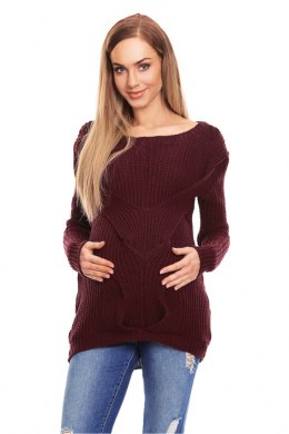 Sweter Ciążowy Model 40029 Bordo - PeeKaBoo PeeKaBoo
