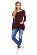 Sweter Ciążowy Model 40029 Bordo - PeeKaBoo PeeKaBoo Sweter Ciążowy Model 40029 Bordo - PeeKaBoo PeeKaBoo