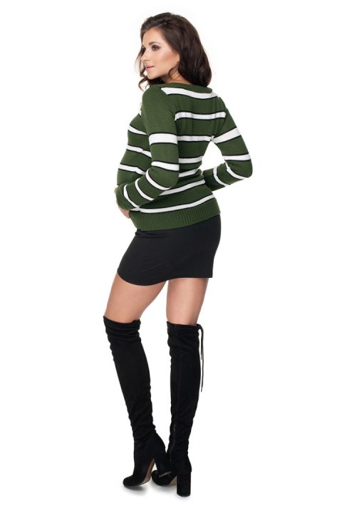 Sweter Ciążowy Model 40044 Khaki - PeeKaBoo PeeKaBoo Sweter Ciążowy Model 40044 Khaki - PeeKaBoo PeeKaBoo