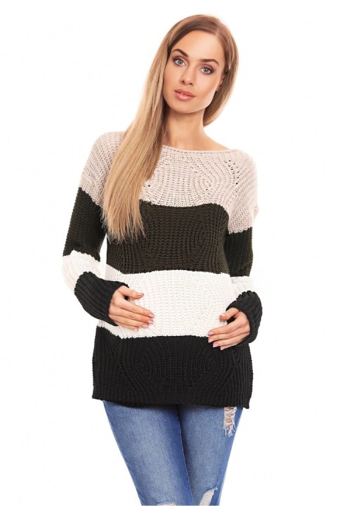 Sweter Ciążowy Model 70019 Khaki - PeeKaBoo PeeKaBoo Sweter Ciążowy Model 70019 Khaki - PeeKaBoo PeeKaBoo
