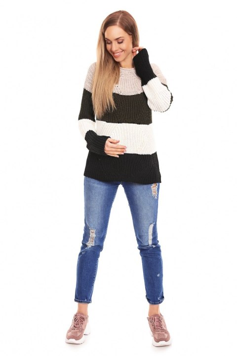 Sweter Ciążowy Model 70019 Khaki - PeeKaBoo PeeKaBoo Sweter Ciążowy Model 70019 Khaki - PeeKaBoo PeeKaBoo