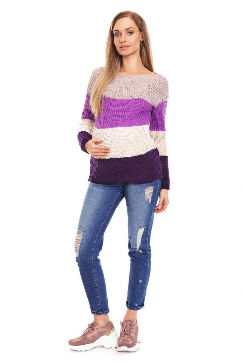 Sweter Ciążowy Model 70019 Violet - PeeKaBoo PeeKaBoo Sweter Ciążowy Model 70019 Violet - PeeKaBoo PeeKaBoo