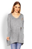 Sweter Damski Model 30055 Grey - PeeKaBoo PeeKaBoo Sweter Damski Model 30055 Grey - PeeKaBoo PeeKaBoo