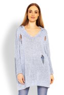 Sweter Damski Model 30055 Sky Blue - PeeKaBoo PeeKaBoo Sweter Damski Model 30055 Sky Blue - PeeKaBoo PeeKaBoo