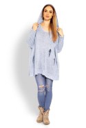 Sweter Damski Model 30055 Sky Blue - PeeKaBoo PeeKaBoo Sweter Damski Model 30055 Sky Blue - PeeKaBoo PeeKaBoo