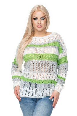 Sweter Damski Model 30060 Cream/Green - PeeKaBoo PeeKaBoo
