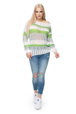 Sweter Damski Model 30060 Cream/Green - PeeKaBoo PeeKaBoo