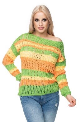 Sweter Damski Model 30060 Green/Orange - PeeKaBoo PeeKaBoo