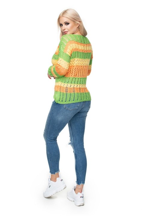 Sweter Damski Model 30060 Green/Orange - PeeKaBoo PeeKaBoo Sweter Damski Model 30060 Green/Orange - PeeKaBoo PeeKaBoo