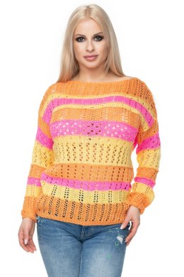 Sweter Damski Model 30060 Pink/Yellow - PeeKaBoo PeeKaBoo