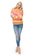 Sweter Damski Model 30060 Pink/Yellow - PeeKaBoo PeeKaBoo Sweter Damski Model 30060 Pink/Yellow - PeeKaBoo PeeKaBoo