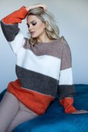 Sweter Damski Model 30084 Cappuccino - PeeKaBoo PeeKaBoo Sweter Damski Model 30084 Cappuccino - PeeKaBoo PeeKaBoo