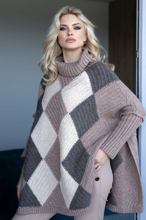 Sweter Damski Model 30088 Cappuccino - PeeKaBoo PeeKaBoo Sweter Damski Model 30088 Cappuccino - PeeKaBoo PeeKaBoo