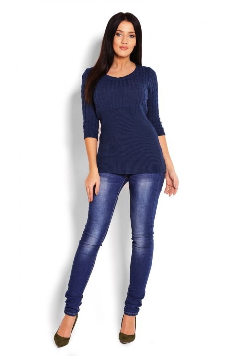 Sweter Damski Model 70008 Petrol Navy - PeeKaBoo PeeKaBoo Sweter Damski Model 70008 Petrol Navy - PeeKaBoo PeeKaBoo
