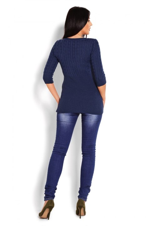 Sweter Damski Model 70008 Petrol Navy - PeeKaBoo PeeKaBoo Sweter Damski Model 70008 Petrol Navy - PeeKaBoo PeeKaBoo