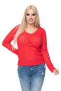 Sweter Damski Model 70018 Coral - PeeKaBoo PeeKaBoo Sweter Damski Model 70018 Coral - PeeKaBoo PeeKaBoo