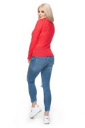 Sweter Damski Model 70018 Coral - PeeKaBoo PeeKaBoo Sweter Damski Model 70018 Coral - PeeKaBoo PeeKaBoo