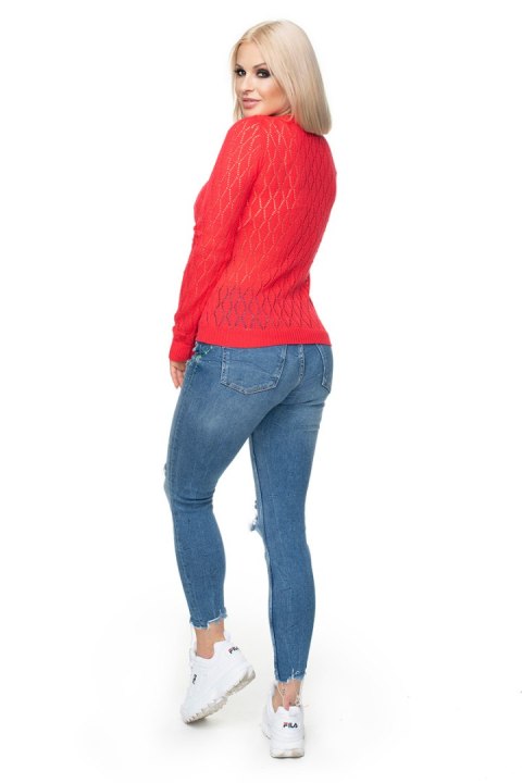 Sweter Damski Model 70018 Coral - PeeKaBoo PeeKaBoo Sweter Damski Model 70018 Coral - PeeKaBoo PeeKaBoo