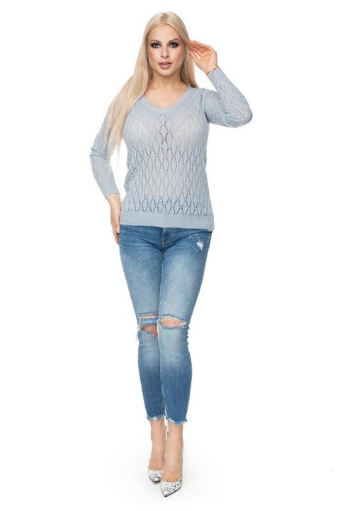 Sweter Damski Model 70018 Grey - PeeKaBoo PeeKaBoo Sweter Damski Model 70018 Grey - PeeKaBoo PeeKaBoo
