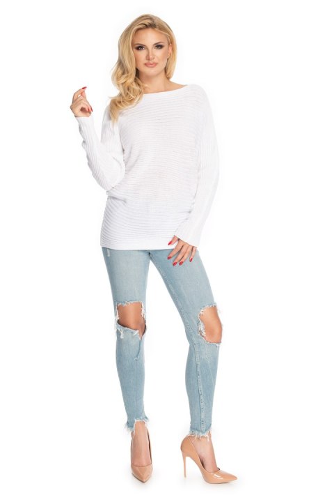Sweter Damski Model 70036 White - PeeKaBoo PeeKaBoo Sweter Damski Model 70036 White - PeeKaBoo PeeKaBoo