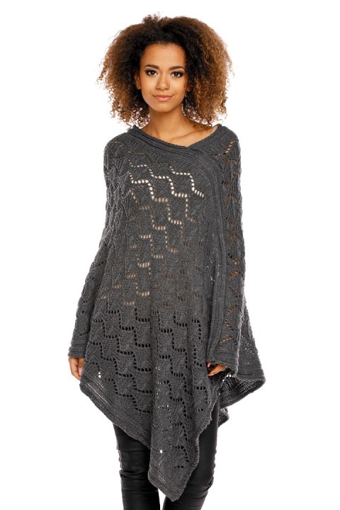 Sweter Poncho model 30012 Graphit - PeeKaBoo PeeKaBoo Sweter Poncho model 30012 Graphit - PeeKaBoo PeeKaBoo