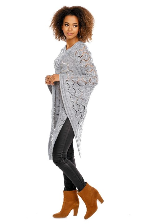 Sweter Poncho model 30012 Light Gray - PeeKaBoo PeeKaBoo Sweter Poncho model 30012 Light Gray - PeeKaBoo PeeKaBoo