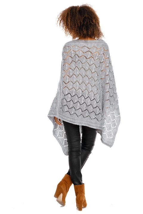 Sweter Poncho model 30012 Light Gray - PeeKaBoo PeeKaBoo Sweter Poncho model 30012 Light Gray - PeeKaBoo PeeKaBoo