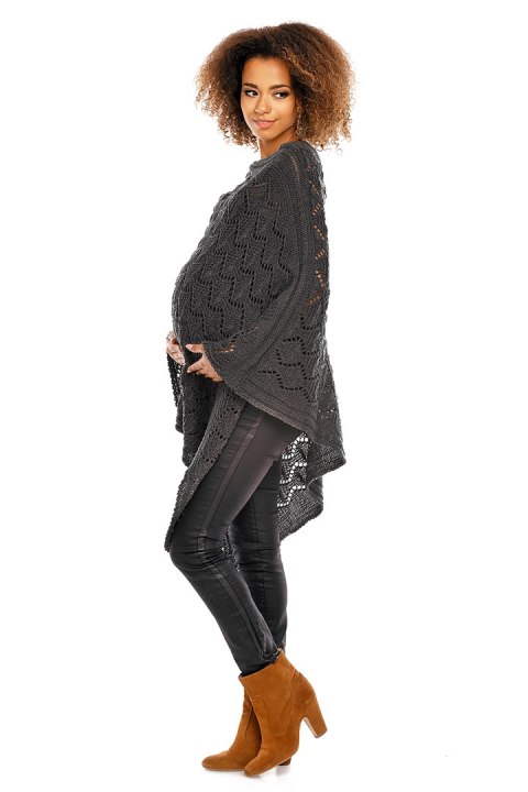 Sweter Poncho model 30012C Graphit - PeeKaBoo PeeKaBoo Sweter Poncho model 30012C Graphit - PeeKaBoo PeeKaBoo